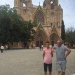Alistair Smith and his son Kieran in Famagusta, Cyprus