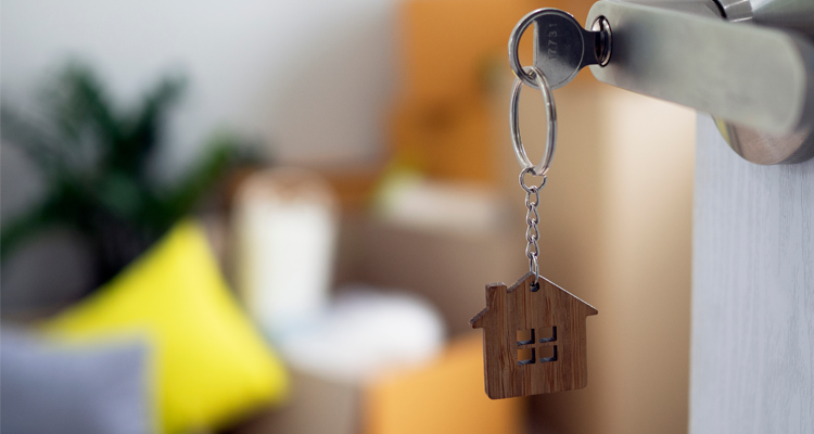 House key in the lock
